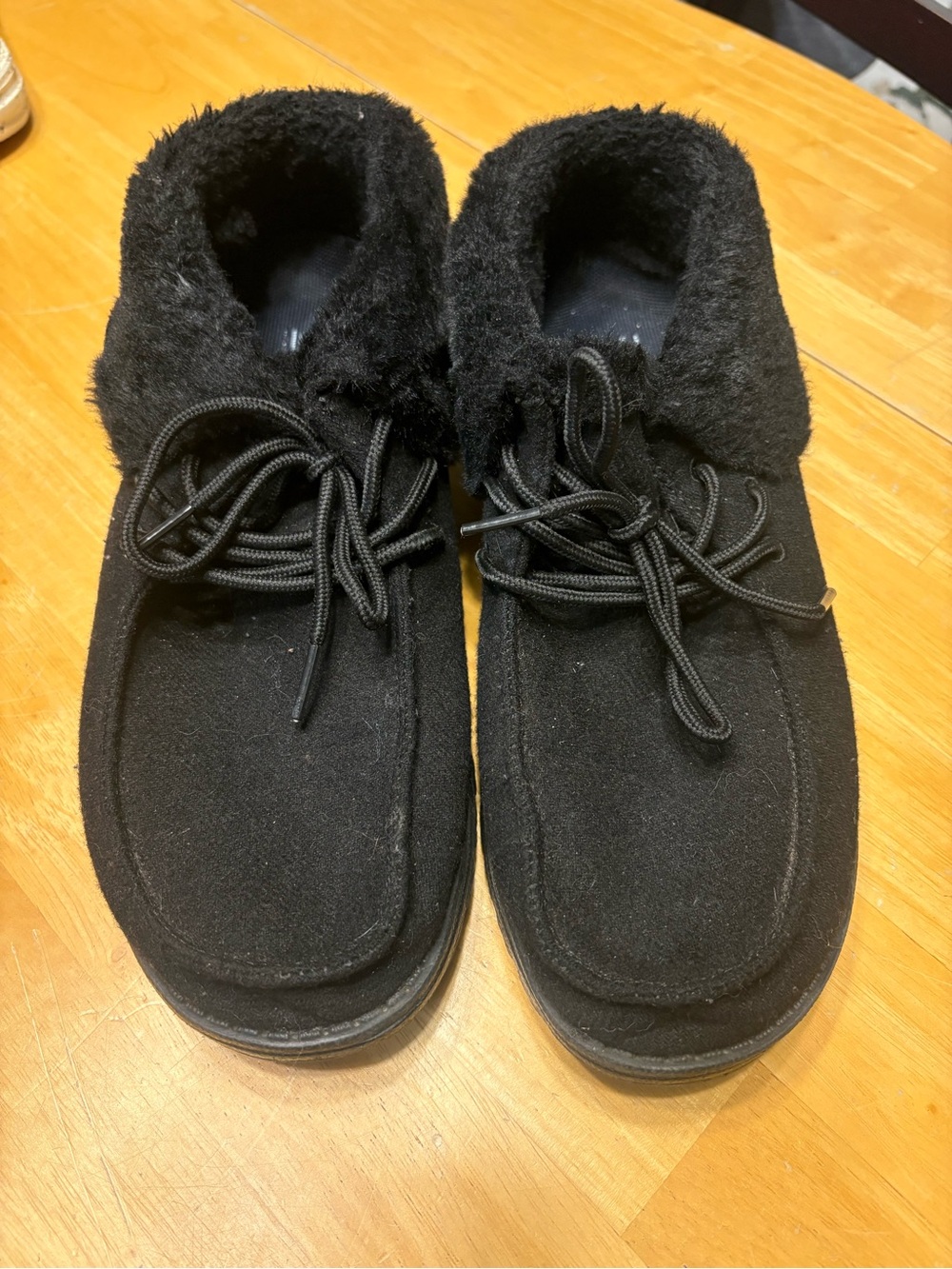 Hey Dude Black Fuzzy Cuff Ankle Boots